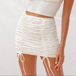 Princess Polly white daisy mini skirt